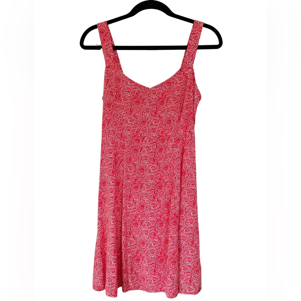 GAP Red Coral Floral Fit and Flare Dress